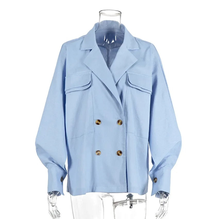 Air Layer Luxe Oversized Linen Blazer Coat