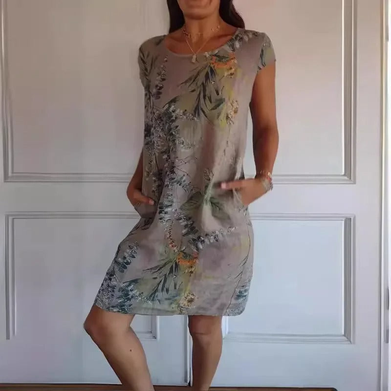 Effortless Printed Knee-Length Dress