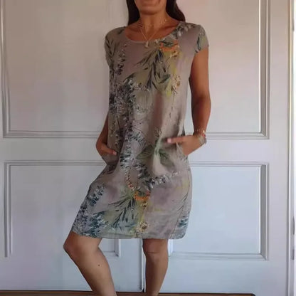 Effortless Printed Knee-Length Dress