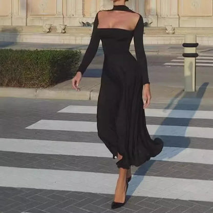 Sexy Slim-Fit Round Neck Maxi Dress