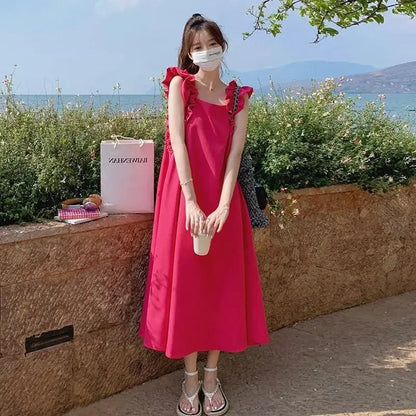 French Collar Sleeveless Slim Dress