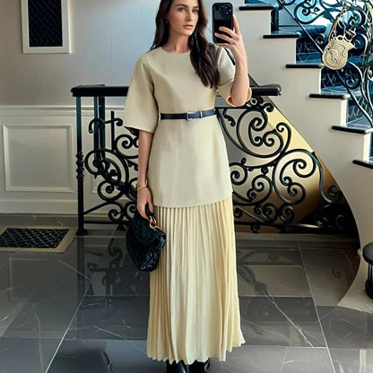 Elegant Pleated Tulle Patchwork Dress
