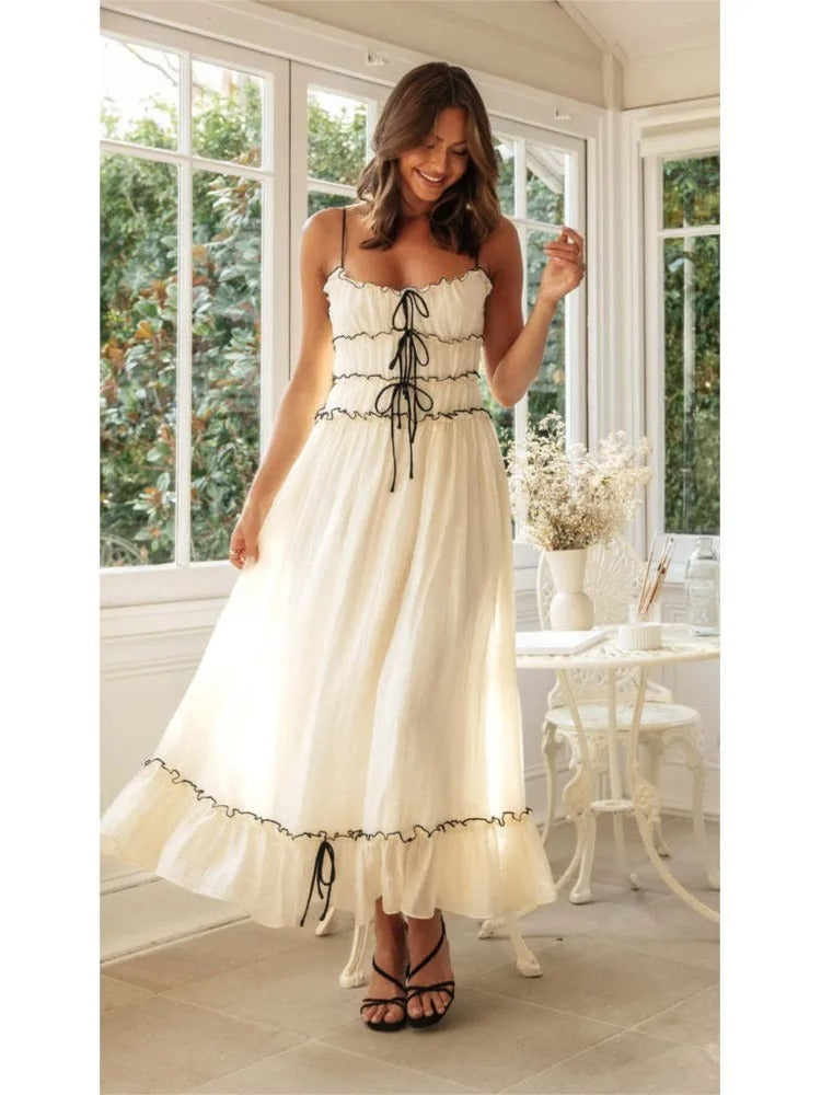 Elegant Slash Neck Holiday Maxi Dress