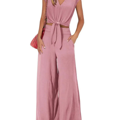 Women's Summer Belted 2-Piece Set