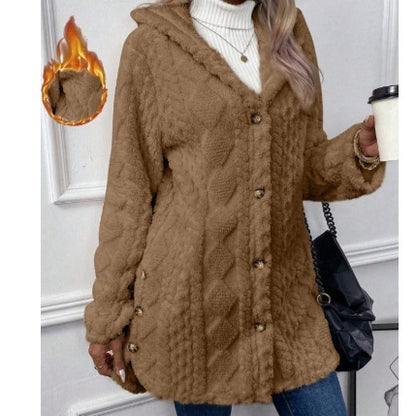 Long Jacket Winter Solid Color Long Sleeve Coat
