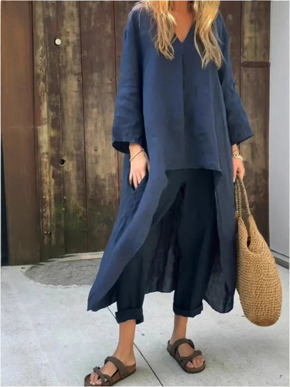 Modern Grace V-Neck Pants Set