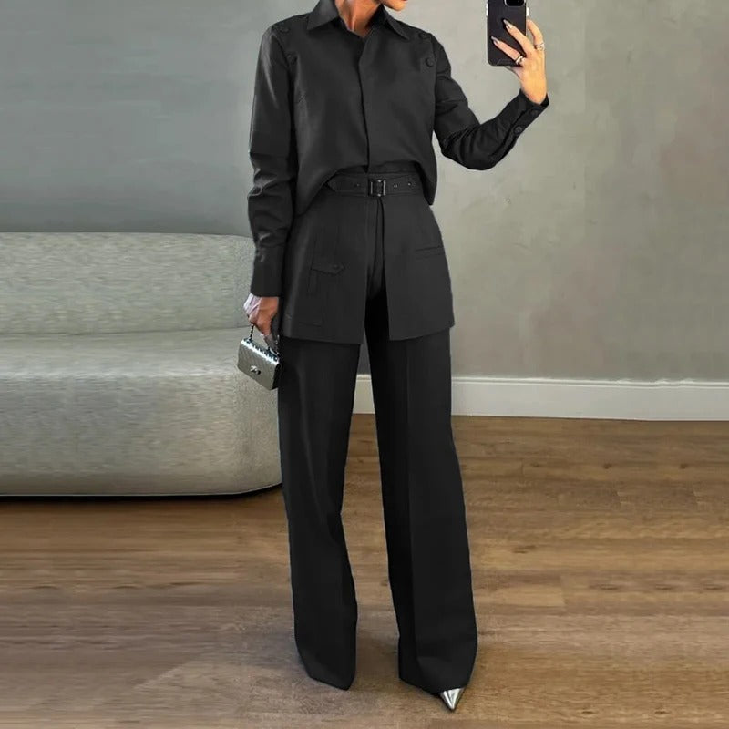 Smart Office Two-Piece Pantsuit Set