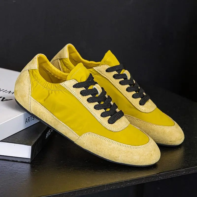 Velvet Glow Suede Lace-Up Sneakers