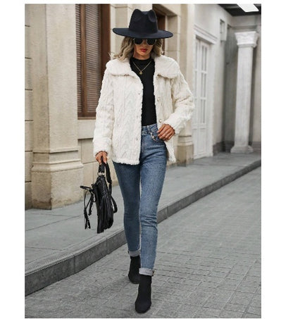 Double-sided Plush Large Lapel Casual Cardigan