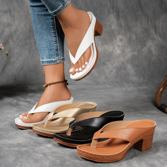 Chic Wedge Heel Thong Sandals