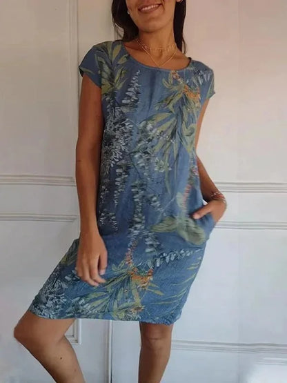 Effortless Printed Knee-Length Dress