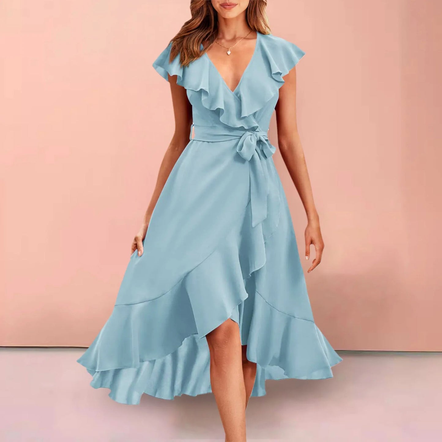 Boho Elegance Ruffle Dress