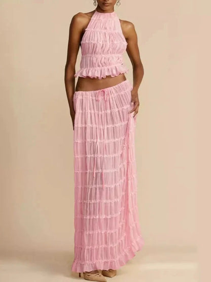 Halter Neck Skirt Set