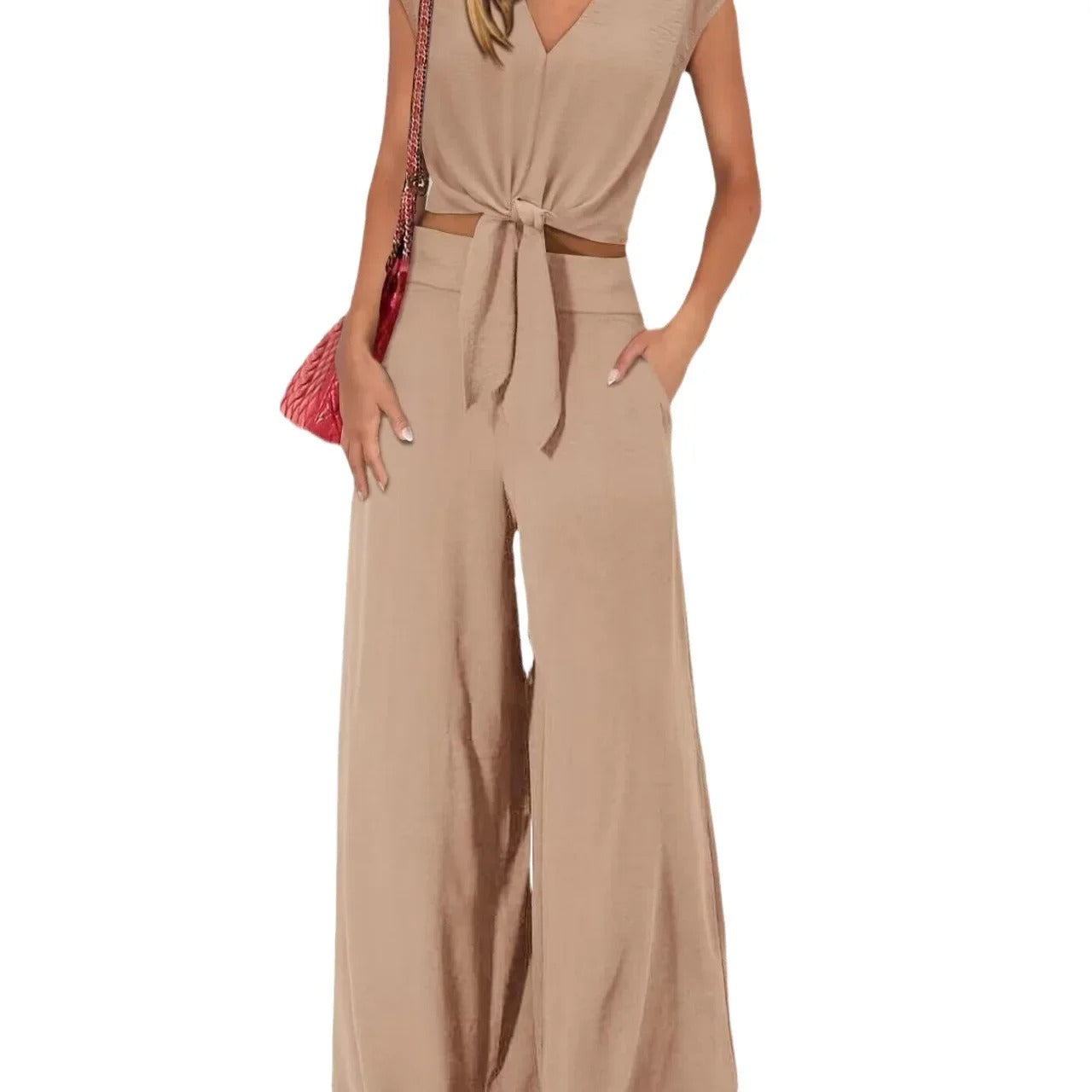 Women's Summer Belted 2-Piece Set