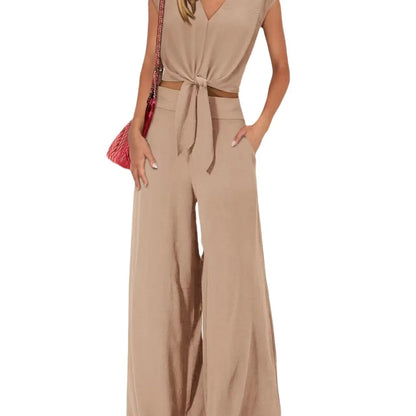 Women's Summer Belted 2-Piece Set