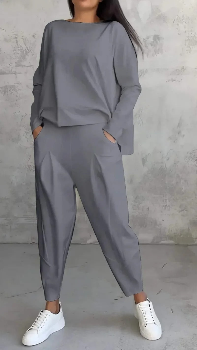 Elegant Two-Piece Casual Pant Set
