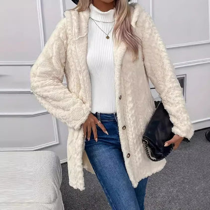 Long Jacket Winter Solid Color Long Sleeve Coat