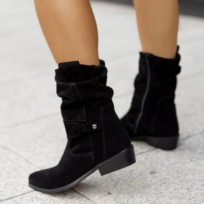 Suede Platform Long Boots