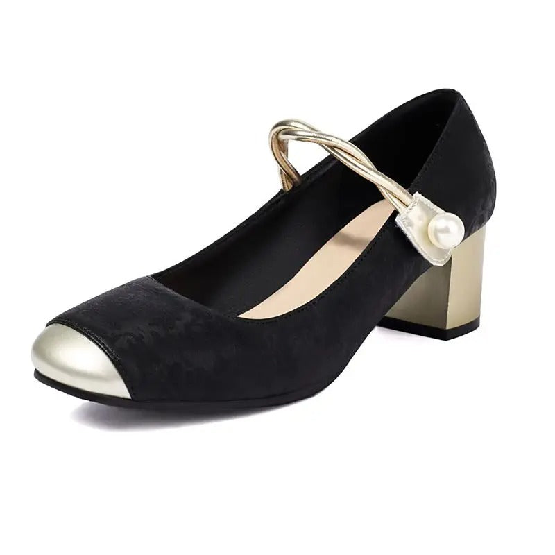 Elegant Charm Block Heel Pumps