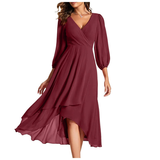 Graceful Ruffle Chiffon Dress