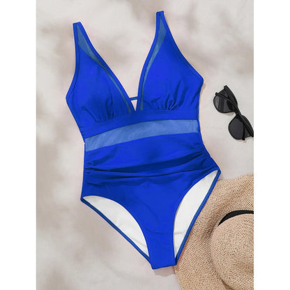 Sheer V-Neck One-Piece