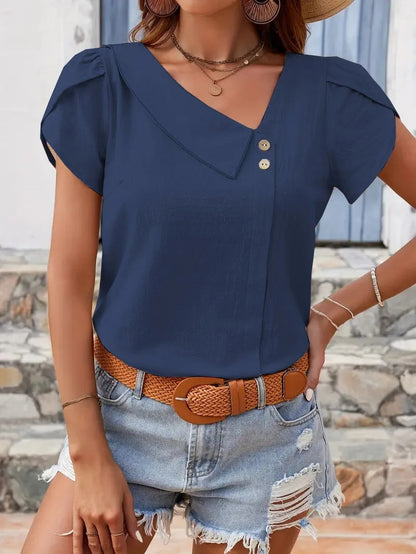 Slim Fit Knitted Short Sleeve Top