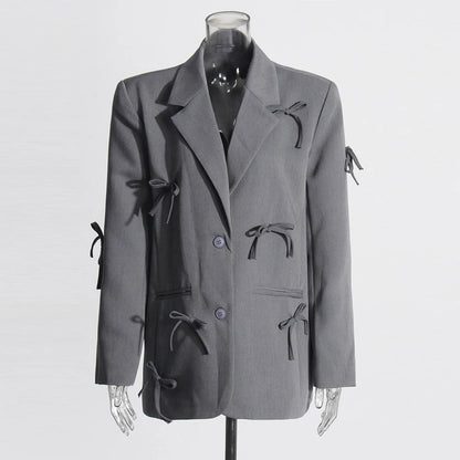 Bowknot Patchwork Blazer for Women