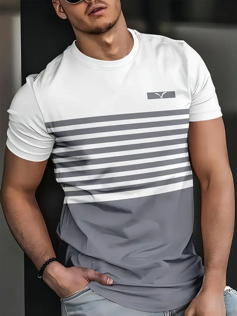 Men's Classic Striped Oversized Summer T-Shirt