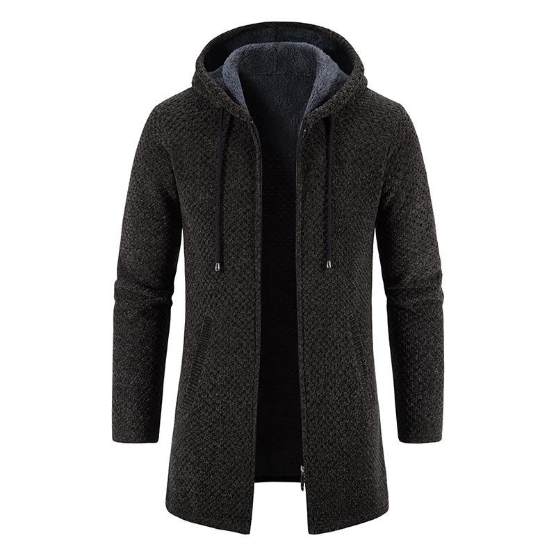 Men’s Plush Thickened Medium-Long Coat