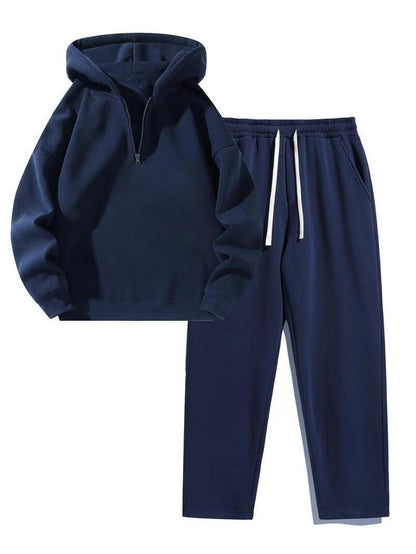Women’s Casual Lapel Half-Zip Sweatshirt & Wide-Leg Pants Set Rich Allure