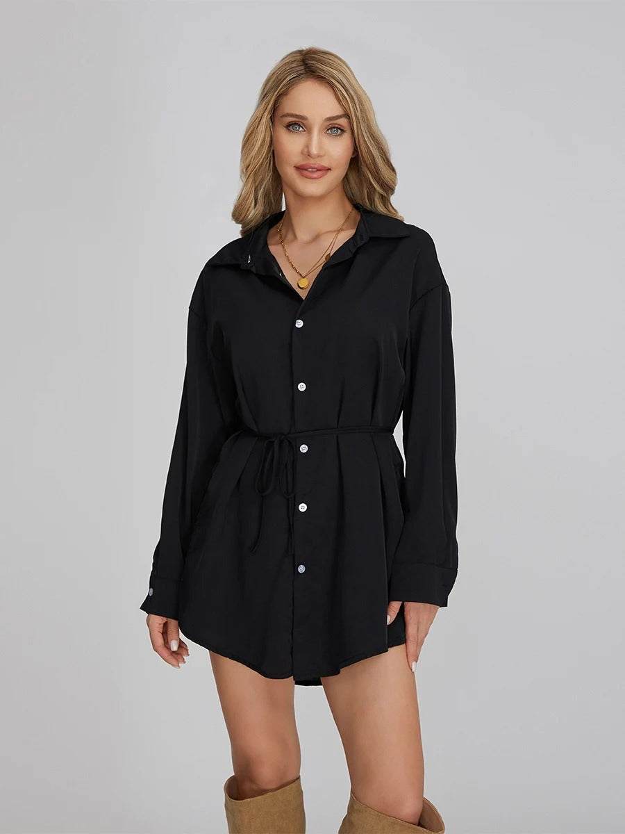 Velvet Diamond Button Shirt Jumpsuit