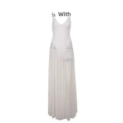 Elegant Slim Fit Mesh A-Line Dress