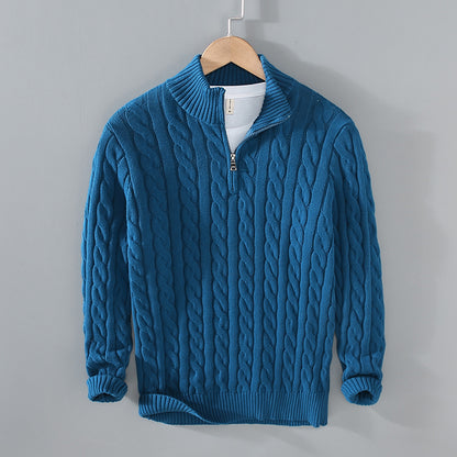 Men's Fashion Half  Thickened Loose Zipper Sweater