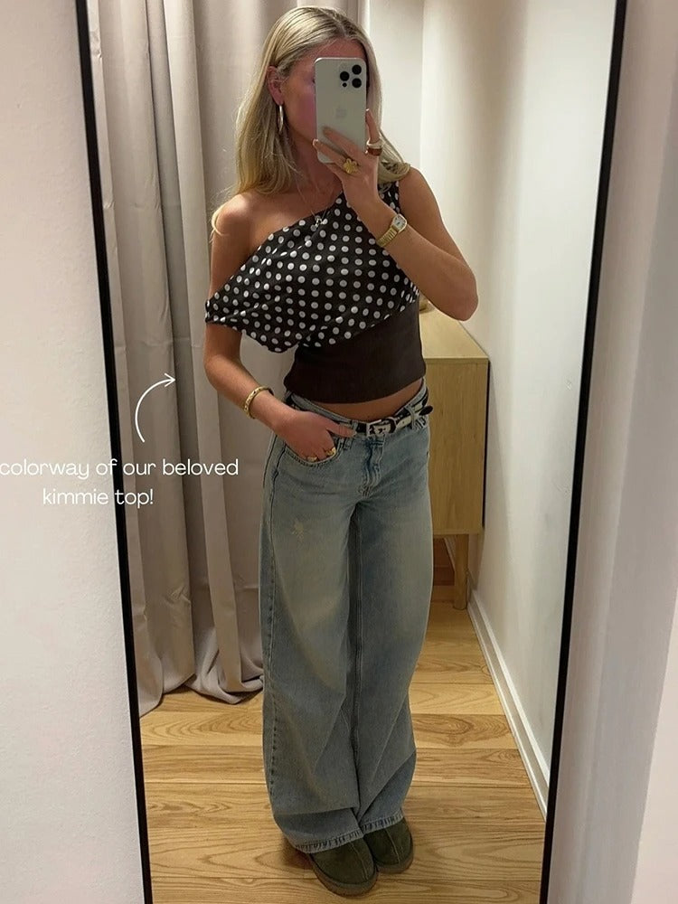 Backless Polka Dot Crop Top