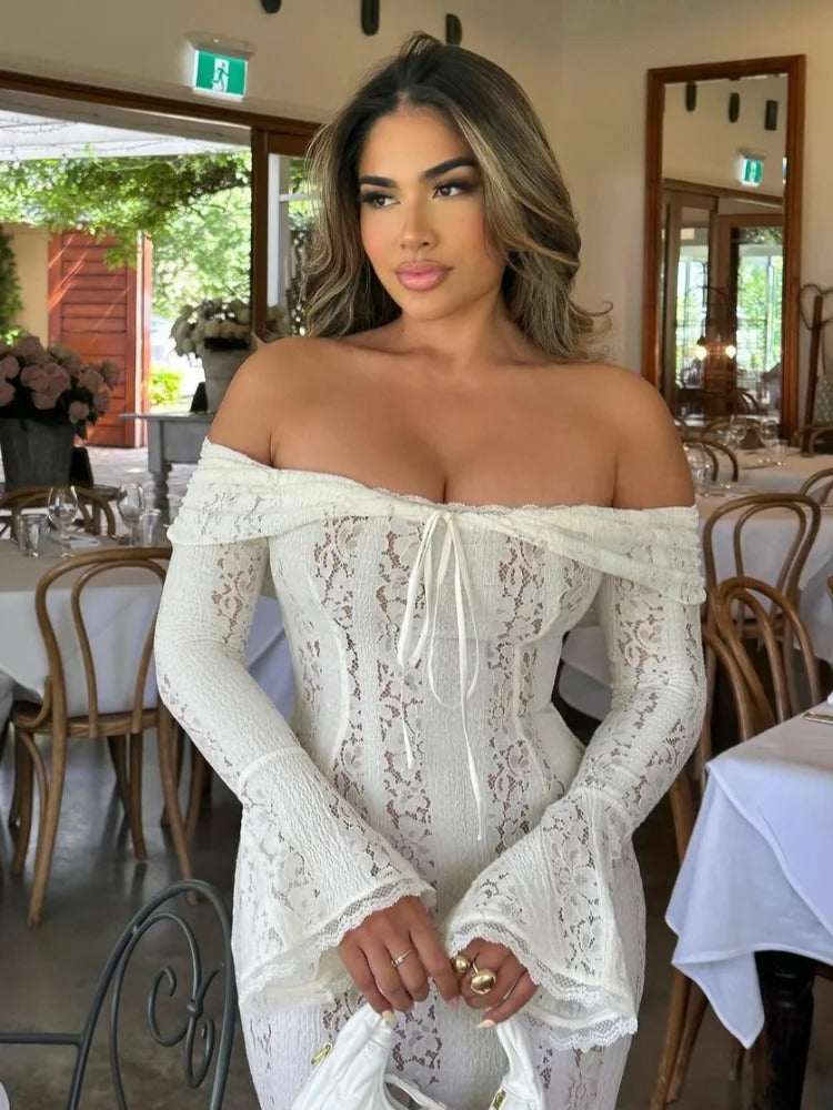 Lace Blossom Midi Dress