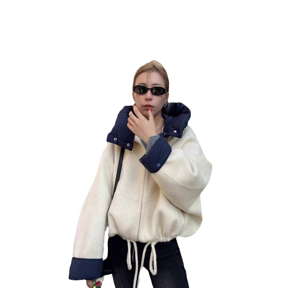 Women's Metal Buckle Cropped Coat Top