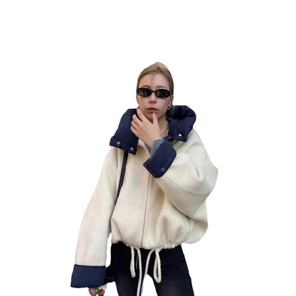 Women's Metal Buckle Cropped Coat Top