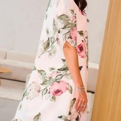 Elegant Printed Chiffon Round Dress