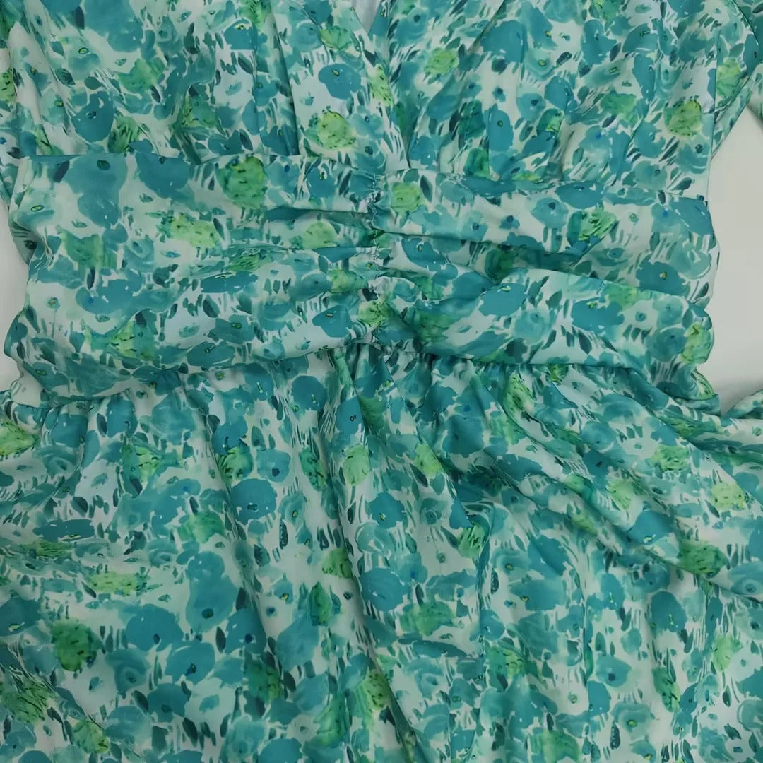 Vintage Charm V-Neck Maxi Dress