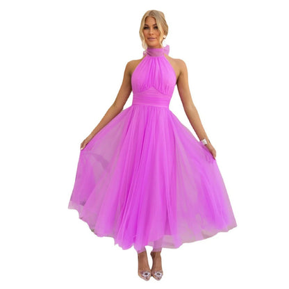 Chiffon Halter Neck Dress
