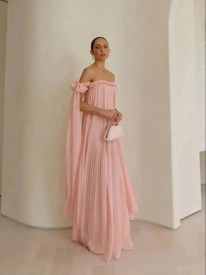 Braided Elegance Off-Shoulder Maxi