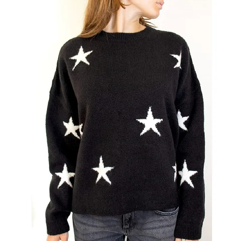 Turtleneck Letter Print Loose Sweater