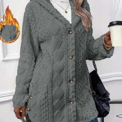 Long Jacket Winter Solid Color Long Sleeve Coat