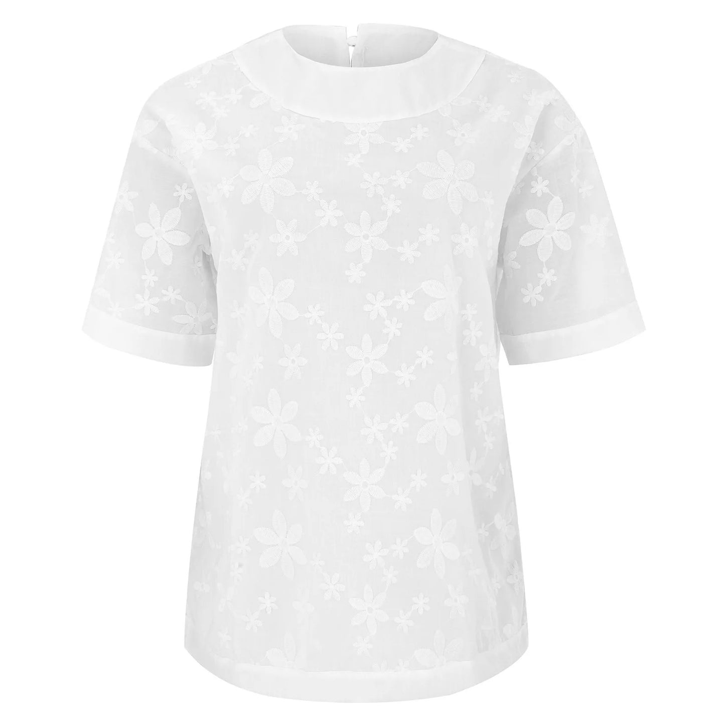 Youthful Lace Embroidered Sleeveless Top