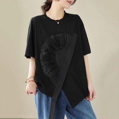 Ruffle Charm Loose Tee