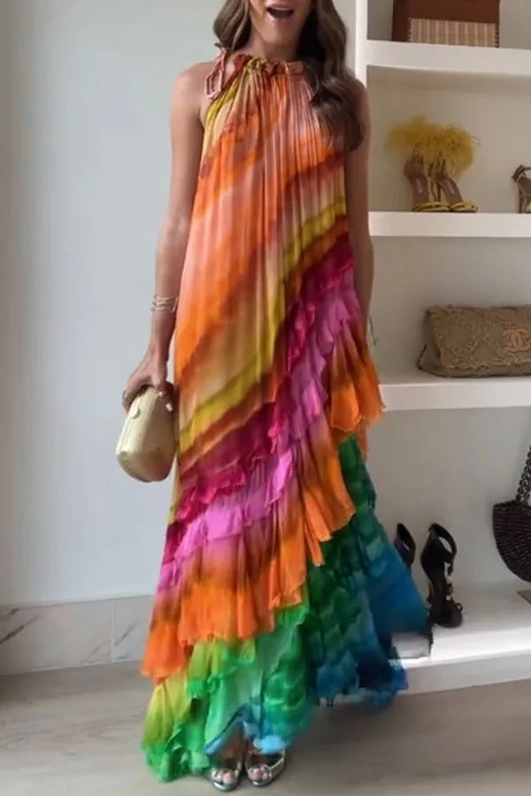 Golden Hour Breeze Chiffon Dress