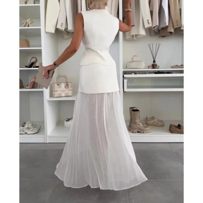 Elegant Chiffon Two-Piece Skirt Set