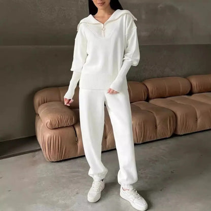 Zipper Hoodie & Sweatpants Set for Women