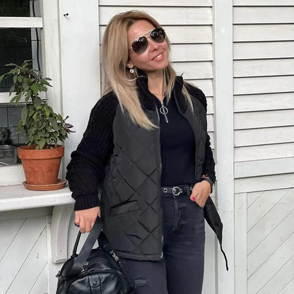 Glam Knit Patchwork Puffy Parka Chic