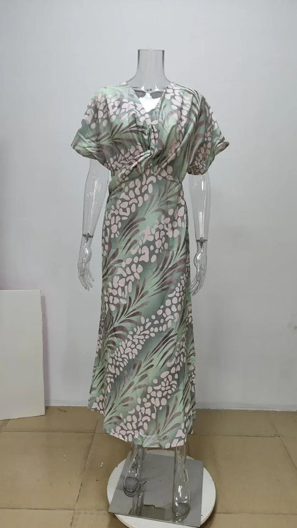 Boho Elegance V-Neck Dress